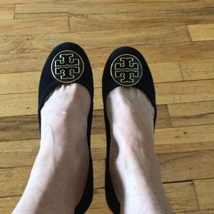 Tory Burch Black & Gold accent heels-LIKE NEW
